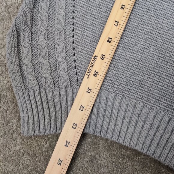 Sears Women's Sweater Size M 10 / 12 Gray Cotton Blend Knitwear Cableknit Casual - Picture 8 of 8